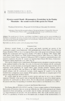 Myrmica vandeli Bondr. (Hymenoptera: Formicidae) in the Pieniny Mountains - the second record of this species for Poland