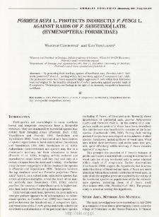 Formica rufa L. protects indirectly F. fusca L. against raids of F. sanguinea Latr. (Hymenoptera: Formicidae)