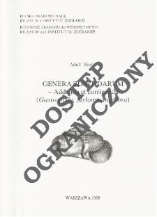 Genera Zonitidarum - Addenda et corrigenda (Gastropoda, Stylommatophora)