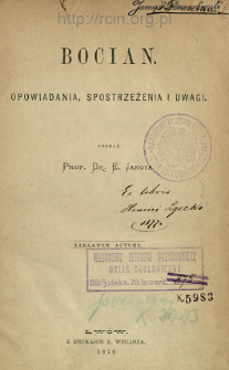 Bocian : opowiadania, spostrzeżenia i uwagi