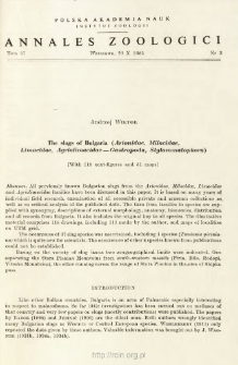 The slugs of Bulgaria (Arionidae, Milacidae, Agriolimacidae - Gastropoda, Stylommatophora)