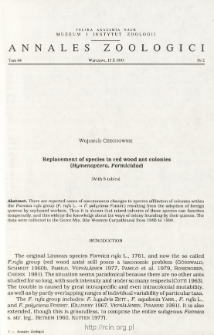 Replacement of species in red wood ant colonies (Hymenoptera, Formicidae)
