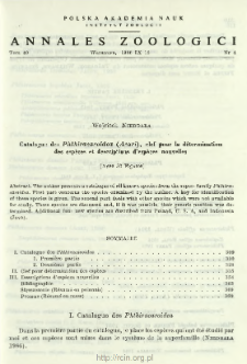 Catalogue des Phthiracaroidea (Acari), clef pour la d&eacute;termination des esp&egrave;ces et descriptions d'esp&egrave;ces nouvelles