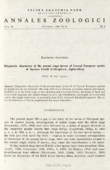 Diagnostic characters of the second stage larvae of Central European species of Agabus LEACH (Coleoptera, Dytiscidae)