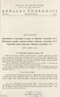 Redescriptions of type-species of genera of Salticidae (Araneida). IV-V = Redeskrypcje gatunk&oacute;w typowych rodzaj&oacute;w Salticidae (Araneida). IV-V