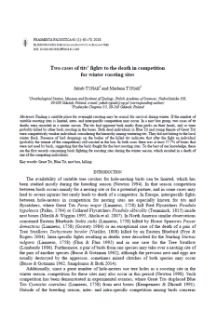 Two cases of tits&rsquo; fights to the death in competition for winter roosting sites