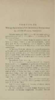 Protok&oacute;ł Walnego Zgromadzenia Tow. Anatomiczno-Zoologicznego dn. 1.XI.1926 (Warszawa, Anatomicum)