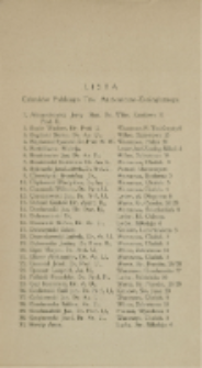 Lista Członk&oacute;w Polskiego Tow. Anatomiczno-Zoologicznego