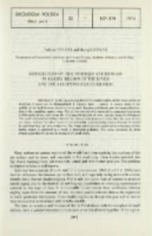 Distribution of fish numbers and biomass in barbel region of the river and the adjoining old river-beds