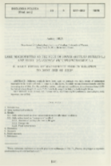 Lake macrophytes as the food of roach (Rutilus rutilus L.) and rudd (Scardinius erythrophthalmus L.). 2, Daily intake of macrophyte food in relation to body size of fish