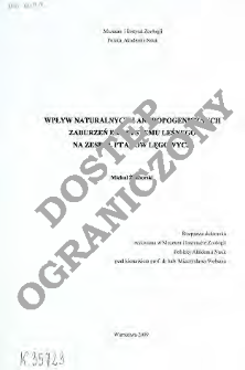 Wpływ naturalnych i antropogenicznych zaburzeń ekosystemu leśnego na zesp&oacute;ł ptak&oacute;w lęgowych