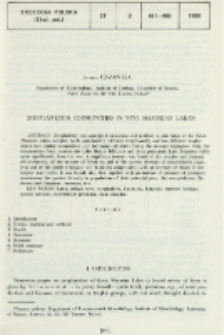 Zooplankton communities in nine Masurian lakes