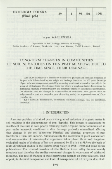 Long-term changes in communities of soil nematodes on fen peat meadows due to the time since their drainage