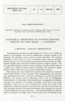 Ecological importance of ecotones between forests and crop fields - a synthesis