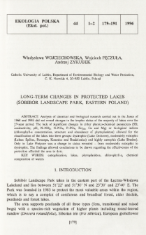 Long-term changes in protected lakes (Sobib&oacute;r Landscape Park, Eastern Poland)
