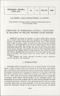 Structure of submerged littoral vegetation in relation to pelagic trophic state indices
