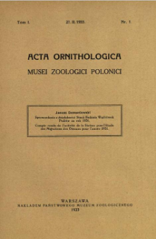 Sprawozdanie z działalności Stacji Badania Wędr&oacute;wek Ptak&oacute;w za rok 1931