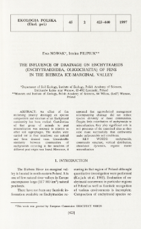 The influence of drainage on enchytraeids (Enchytraeoidea, Oligochaeta) of fens in the Biebrza ice-marginal valley