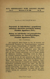 Przyczynek do indywidualnej i geograficznej zmienności ubarwienia muchoł&oacute;wki żałobnej, Ficedula hypoleuca (Pall.)