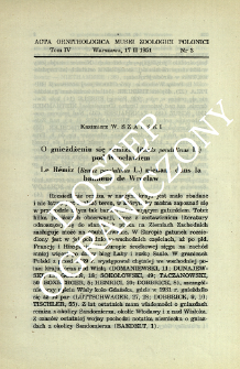 O gnieżdżeniu się remiza (Remiz pendulinus L.) pod Wrocławiem