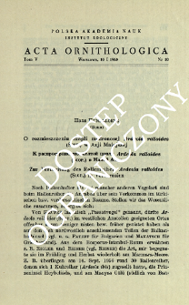O rozmieszczeniu czapli modronosej Ardeola ralloides (Scop.) w Azji Mniejszej