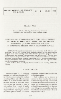 Response of stored product pest life strategy to chemical treatment: effect of tricalcium phosphate (TCP) on Tribolium strains (T. castaneum Herbst and T. confusum Duval)