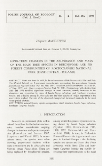Long-term changes in the abundance and mass of the main tree species in beechwood and fir forest communities of Roztoczański National Park (East-Central Poland)